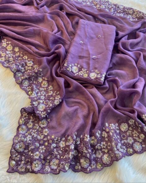 Buy women dresses online in Qatar – Soft Silk Saree Back View